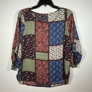 5 for $20 Pink Rose Paisley Patchwork Top